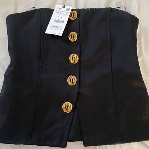 Black new Zara corset, zips from the side